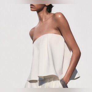 Nwt-Zara- pleated strapless top- M